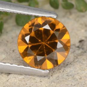 1.45 ct Orange Zircon Gemstone, Zircon Gem in Diamond-Cut Shape for Sale.
