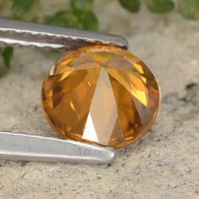 Zircon Gemstone in 6.5 mm (calibrated) Size for Sale, Zircon Stone in Orange Color
