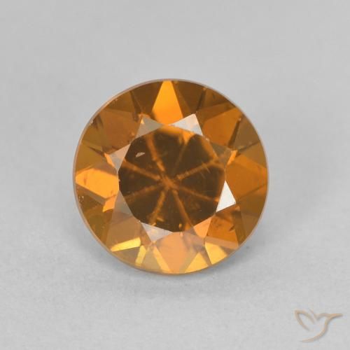 1.65ct Natural Medium Orange Zircon, Round, VVS-VS