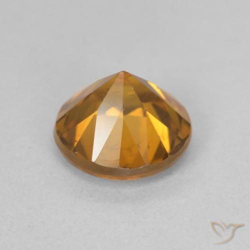 Zircon Gemstone in 6.5 mm (calibrated) Size for Sale, Zircon Stone in Medium Orange Color