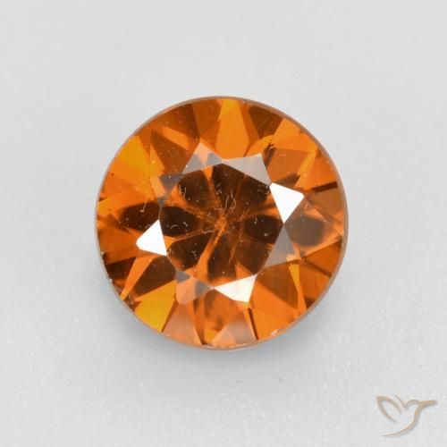 Circón naranja de 1,62 quilates, corte de diamante de 6,5 mm de Camboya, Photo A