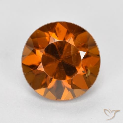 1.65ct Natural Reddish Orange Zircon, Round, VVS-VS