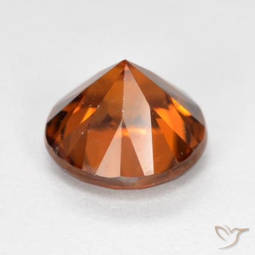 Zircon Gemstone in 6.5 mm (calibrated) Size for Sale, Zircon Stone in Reddish Orange Color
