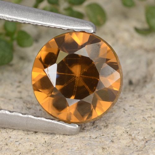 1.54ct Natural Medium Orange Zircon, Round, VVS-VS