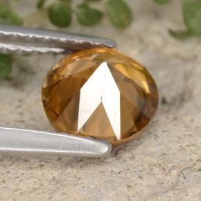 Zircon Gemstone in 6.5 mm (calibrated) Size for Sale, Zircon Stone in Medium Orange Color