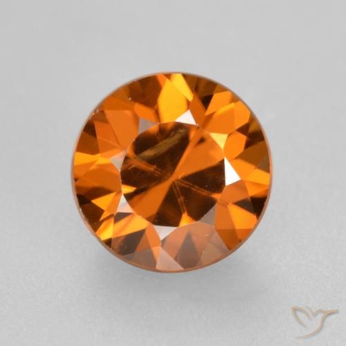 1.82ct Natural Medium Orange Zircon, Round, VS