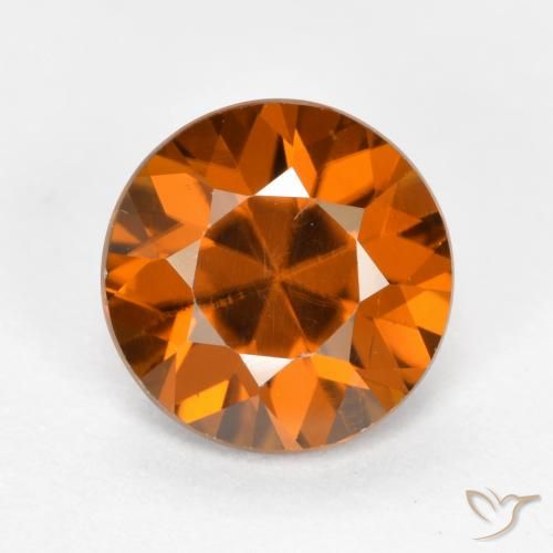 1.48ct Natural Deep Orange Zircon, Round, VVS-VS