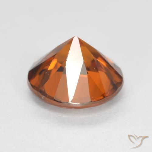 Zircon Gemstone in 6.5 mm (calibrated) Size for Sale, Zircon Stone in Deep Orange Color
