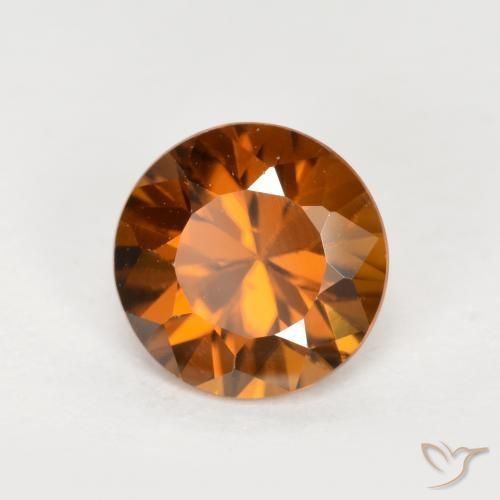1.52 ct Orange Zircon Stone, Natural Zircon in Diamond-Cut Shape for Sale