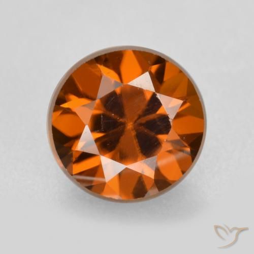 Circón naranja de 1,43 quilates, corte de diamante de 6,1 mm de Camboya, Photo A