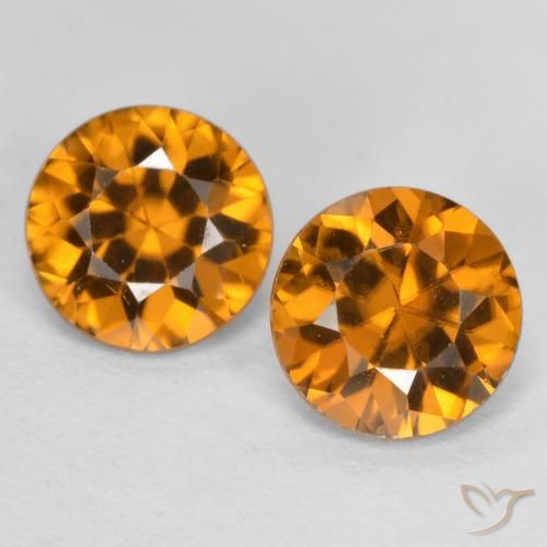 2.32 ct Orange Zircon, 5.9 mm Diamond Cut From Cambodia, Photo A