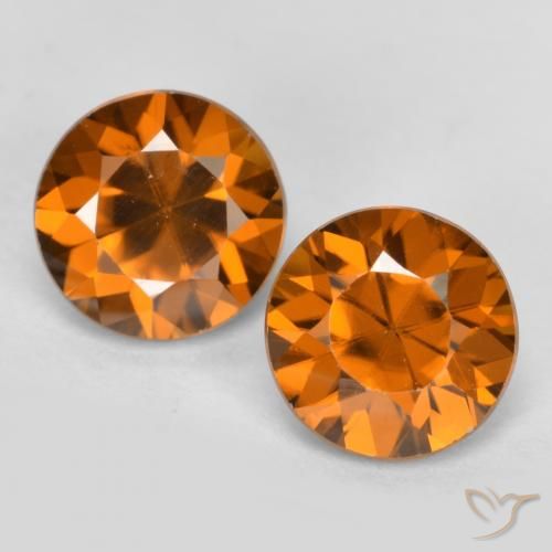 2.55ctw Natural Medium-Dark Orange Zircon, Round, VVS-VS