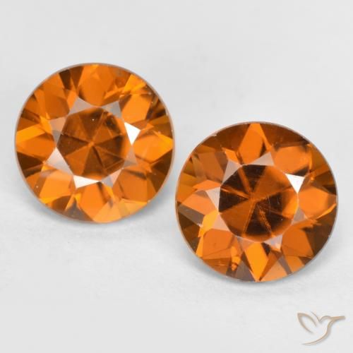 2.41 ct Orange Zircon, 5.9 mm Diamond Cut From Cambodia, Photo A