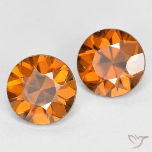 2.41 ctw Orange Zircon Stones, Natural Zircon in Diamond-Cut Shape for Sale