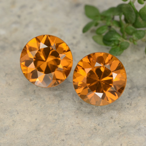 بنى برتقالى زركون حجر كريم - 1.2ct قص ألماس (ID: 481430)