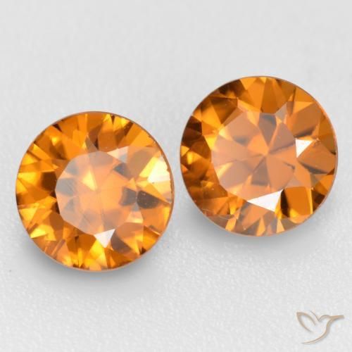 2.09 ctw Orange Zircon Stones, Natural Zircon in Diamond-Cut Shape for Sale