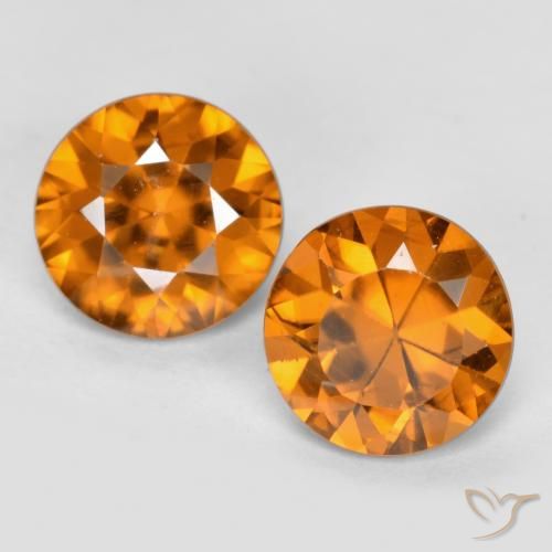 2.14 ct Orange Zircon, 5.9 mm Diamond Cut From Cambodia, Photo A
