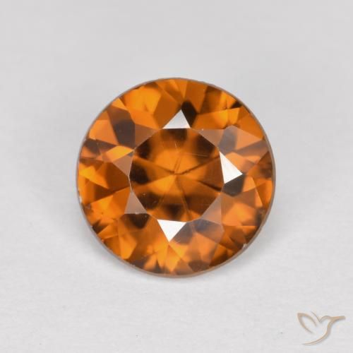 1.42ct Natural Earthy Orange Zircon, Round, VVS-VS