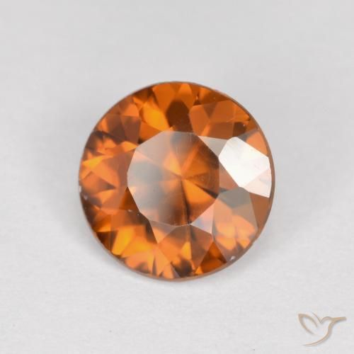 1.42 ct Orange Zircon Stone, Natural Zircon in Diamond-Cut Shape for Sale