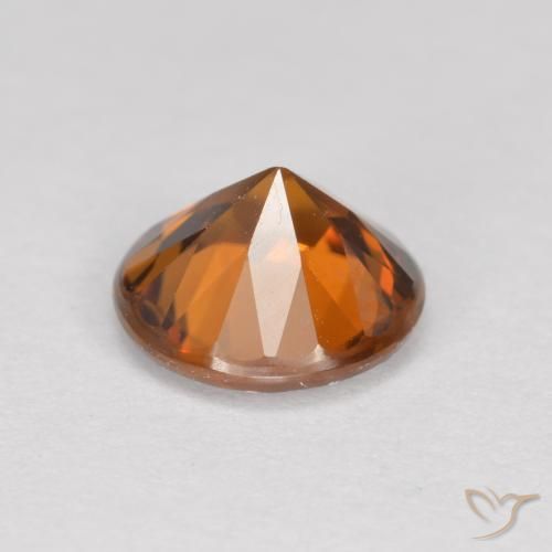 Zircon Gemstone in 6.5 mm (calibrated) Size for Sale, Zircon Stone in Earthy Orange Color