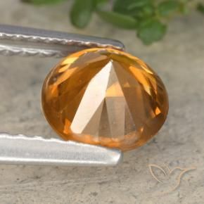 Zircon Gemstone in 6.5 mm (calibrated) Size for Sale, Zircon Stone in Orange Brown Color
