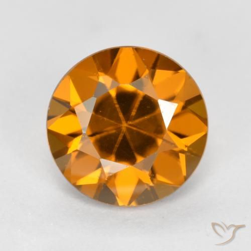 1.55ct Natural Orange Brown Zircon, Round, VVS-VS