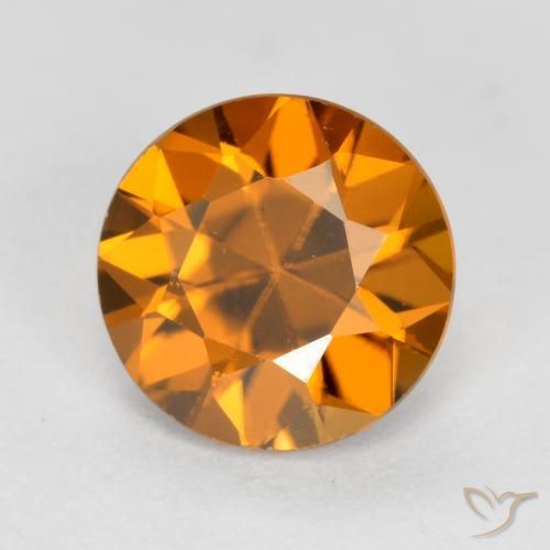 1.55 ct Orange Zircon Stone, Natural Zircon in Diamond-Cut Shape for Sale