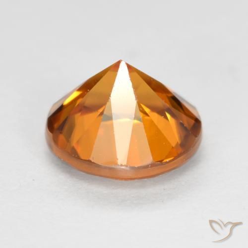 Zircon Gemstone in 6.5 mm (calibrated) Size for Sale, Zircon Stone in Orange Brown Color
