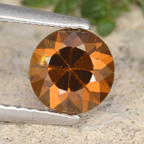 1.61ct Natural Earthy Orange Zircon, Round, VVS-VS