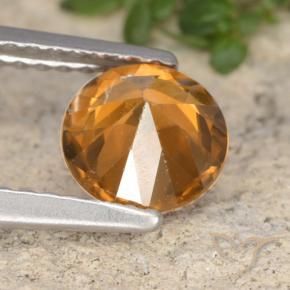 Zircon Gemstone in 6.5 mm (calibrated) Size for Sale, Zircon Stone in Dark Orange Color