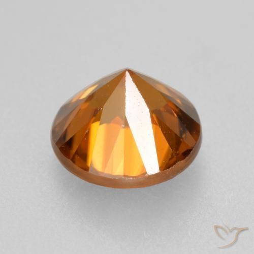 Zircon Gemstone in 6.5 mm (calibrated) Size for Sale, Zircon Stone in Medium Orange Color