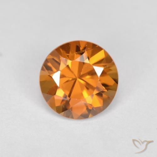 1.58ct Natural Medium Orange Zircon, Round, VVS-VS
