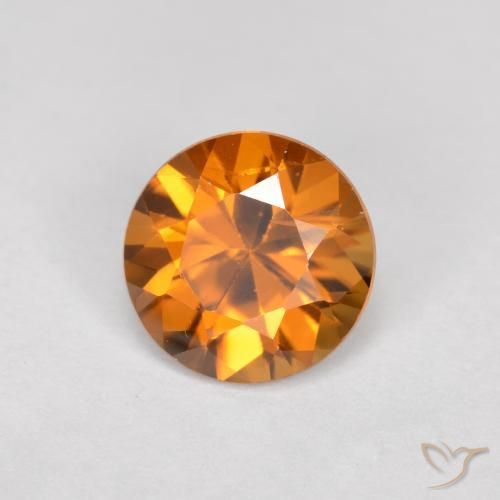1.58 ct Orange Zircon Stone, Natural Zircon in Diamond-Cut Shape for Sale