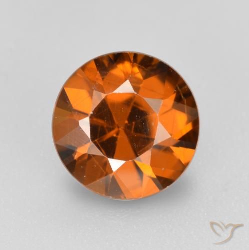 Circón naranja de 1,62 quilates, corte de diamante de 6,8 mm de Camboya, Photo A
