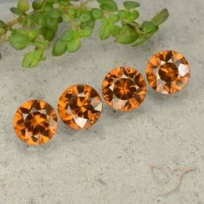4.24 ctw Orange Zircon Stones, Natural Zircon in Diamond-Cut Shape for Sale