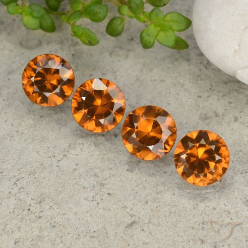 4.30ctw Natural Medium-Dark Orange Zircon, Round, VVS-VS