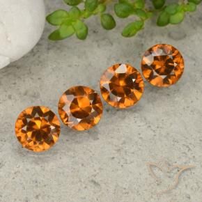 4.30 ctw Orange Zircon Stones, Natural Zircon in Diamond-Cut Shape for Sale