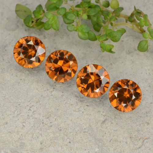 4.31ctw Natural Dark Orange Zircon, Round, VVS-VS