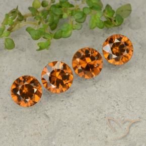 4.31 ctw Orange Zircon Stones, Natural Zircon in Diamond-Cut Shape for Sale