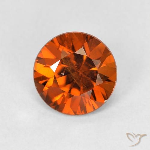 1.13ct Natural Medium Dark-Orange Zircon, Round, VS
