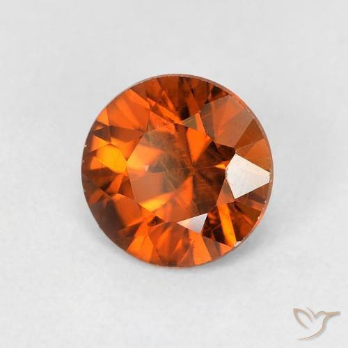 1.13 ct Orange Zircon Stone, Natural Zircon in Diamond-Cut Shape for Sale