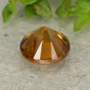 Zircon Gemstone in 6 mm (calibrated) Size for Sale, Zircon Stone in Apricot Orange Color