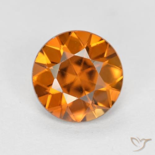 1.24ct Natural Medium Orange Zircon, Round, VVS-VS