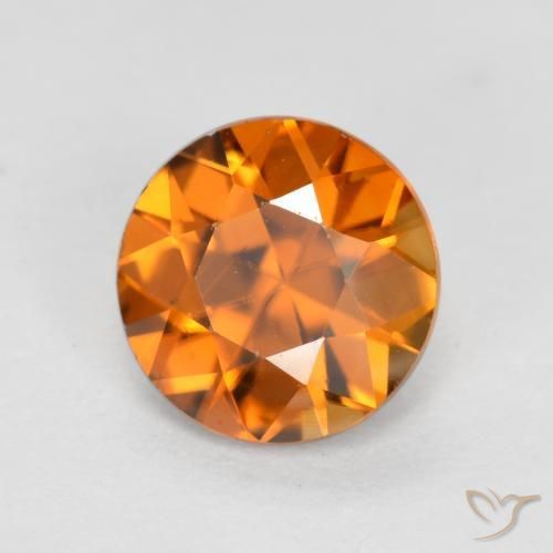 1.24 ct Orange Zircon Stone, Natural Zircon in Diamond-Cut Shape for Sale