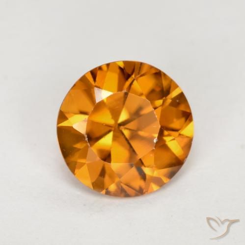 Zircone arancione taglio rotondo da 1,23 ct dalla Cambogia, dimensione 6,3mm, pietra preziosa naturale non trattati , purezza VVS-VS, Zircone Taglio brillante da 1 pz, durezza Mohs di 6,5 - 7,5 adatto per gioielli da indossare ogni giorno, Esibisce un'eccellente brillantezza, Photo A