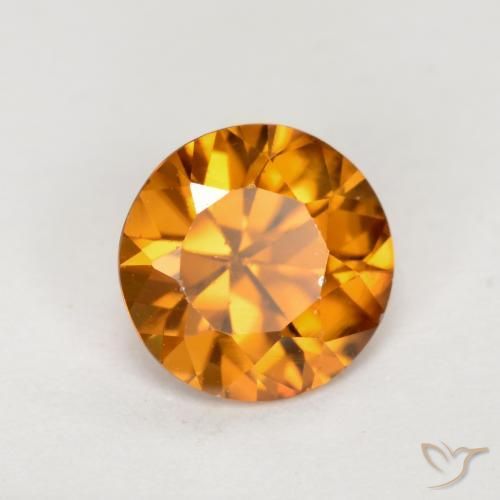 1.23 ct Orange Zircon Stone, Natural Zircon in Diamond-Cut Shape for Sale