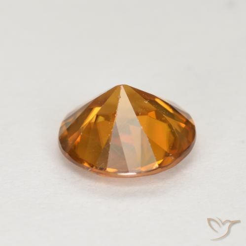 Zircon Gemstone in 6.5 mm (calibrated) Size for Sale, Zircon Stone in Earthy Orange Color
