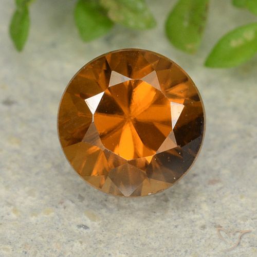 1.42ct Natural Medium Orange Zircon, Round, VVS-VS