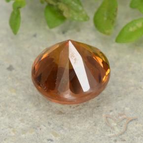 Zircon Gemstone in 6 mm (calibrated) Size for Sale, Zircon Stone in Medium Orange Color