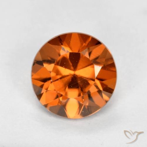 1.23ct Natural Medium-Dark Orange Zircon, Round, VVS-VS